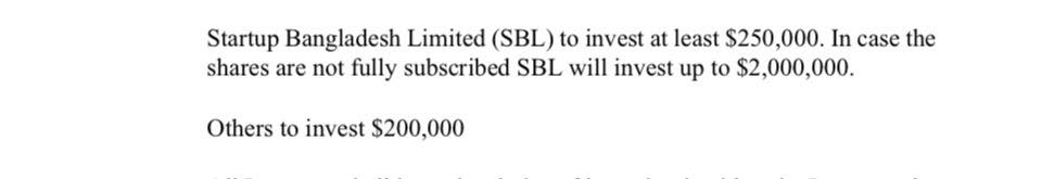 25 crore taka to a sinking startup