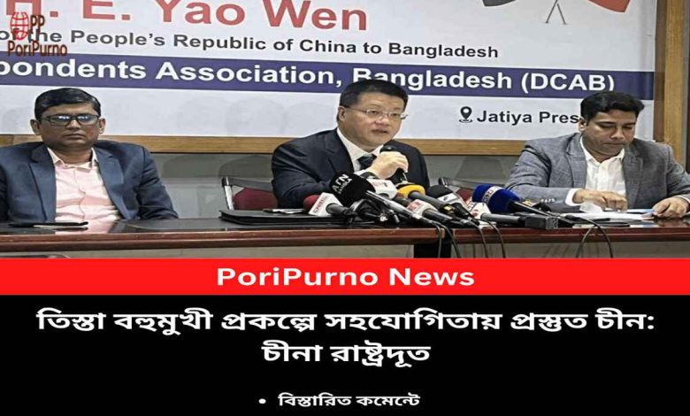 china supports teesta project